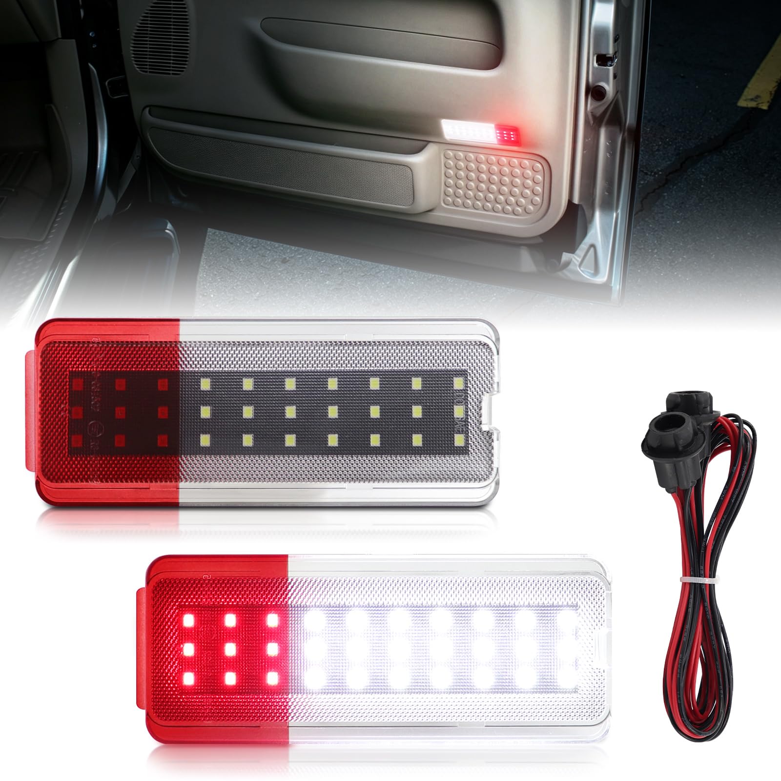 Amazon.com: Red & White LED Interior Door Panel Courtesy Lights